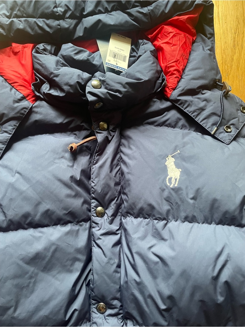 NWT Polo Ralph Lauren Navy Puffer Jacket #18 with removable hood men’s 3X Big - Picture 3 of 11